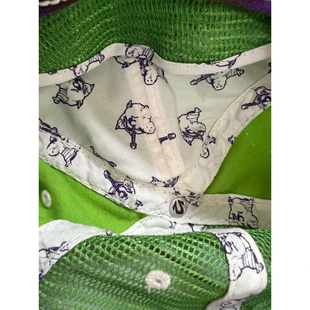 True Religion Trucker Hat Green Purple Distressed Horseshoe Logo OSFA